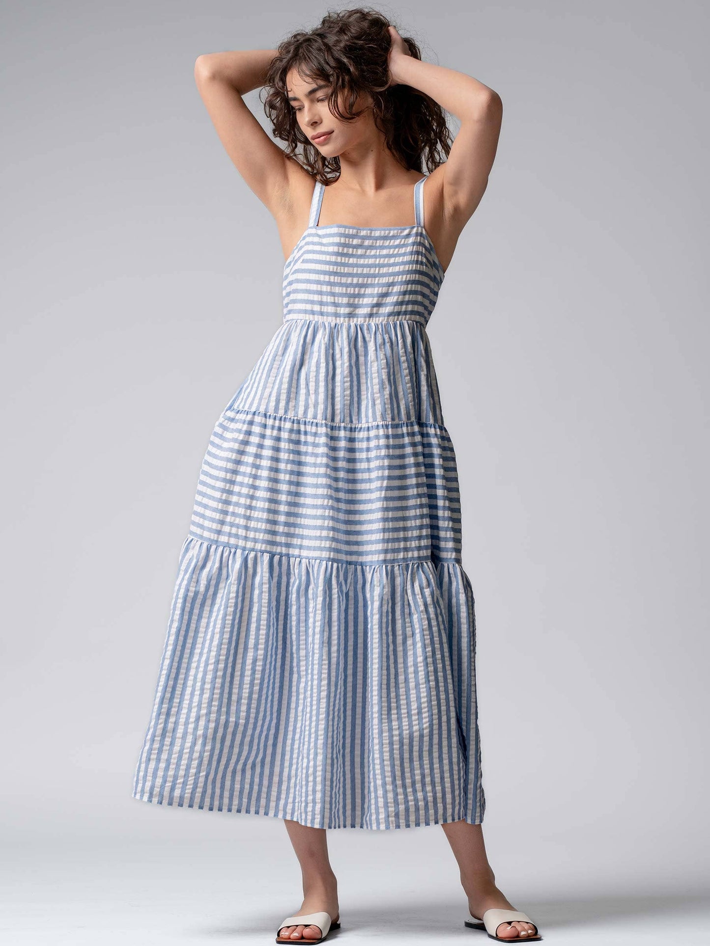 Striped Tiered Maxi Sundress