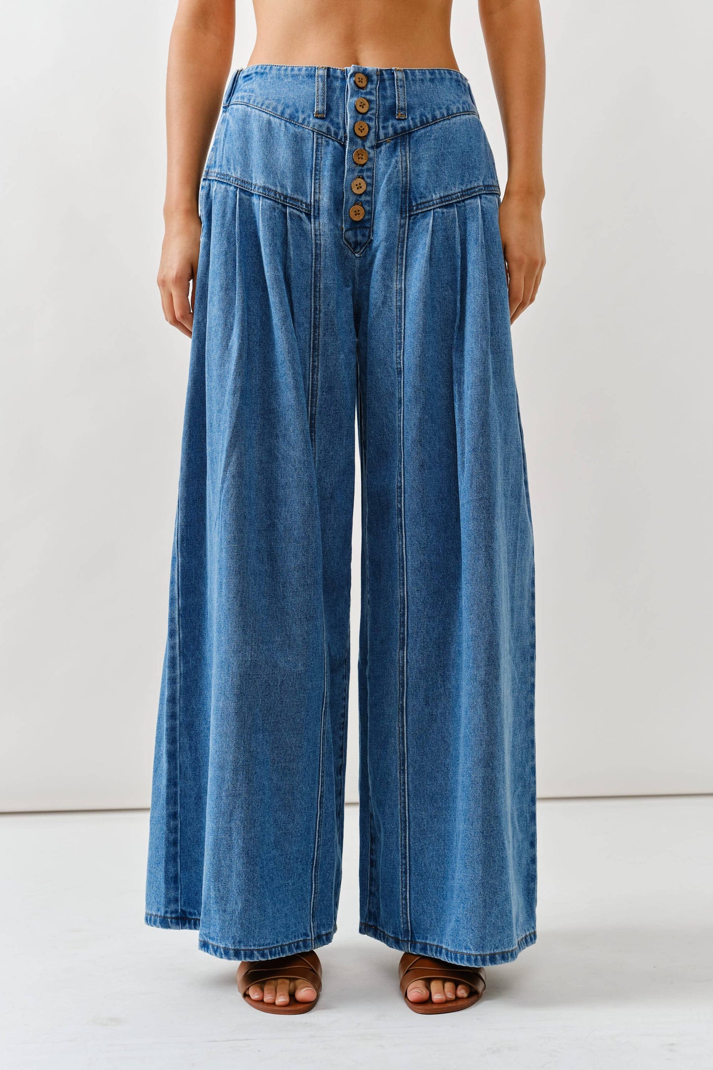 Anna Button Down Flare Jeans