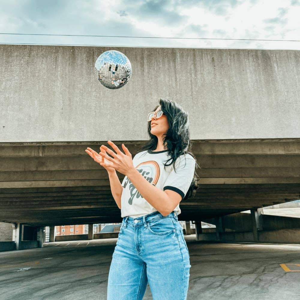 Feelin Good Retro Ringer Tee