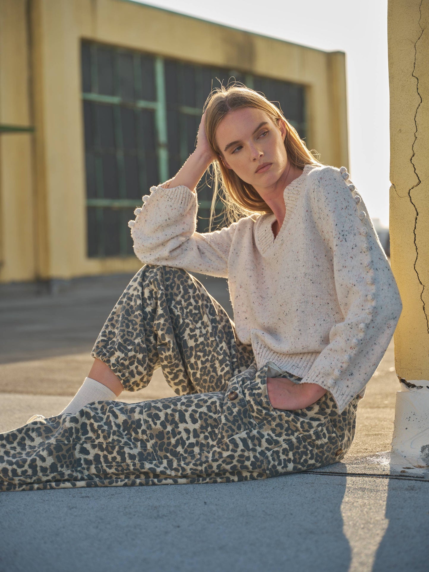 Leo - LEOPARD PRINT RELAXED FIT PULL-ON PANTS