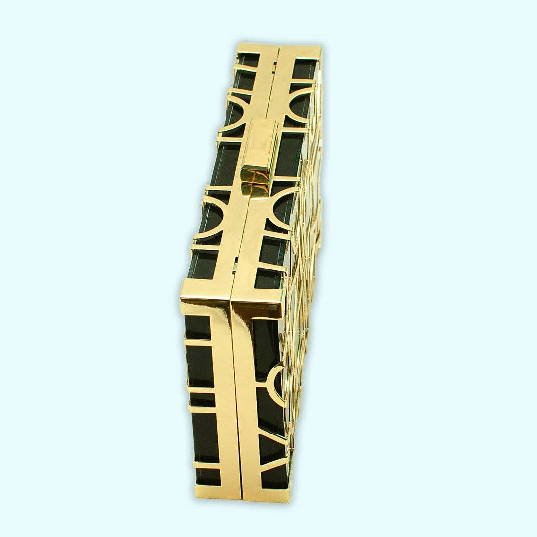Black/Gold Geometric Acrylic Clutch