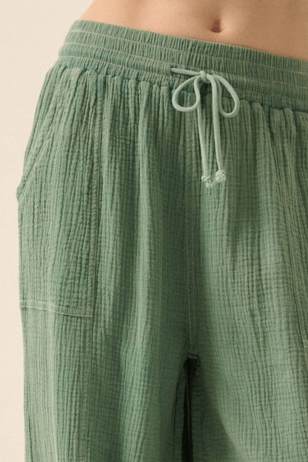 Mandi - Mineral Washed Crinkle Cotton Parachute Pants