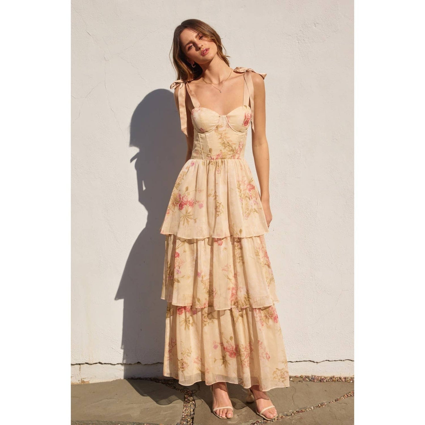 Kristi - Have My Heart Corset Layered Maxi Dress