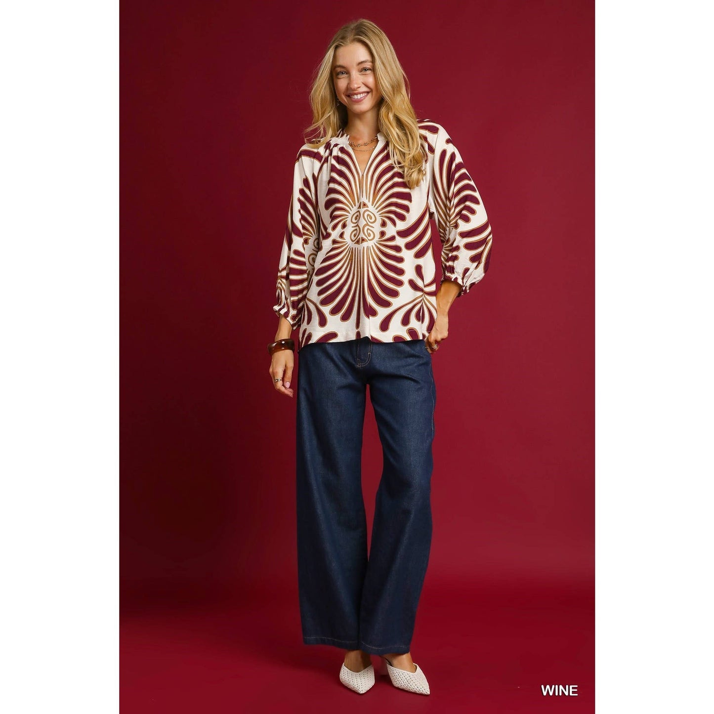 Rosie Flowy silhouette V-neck Top