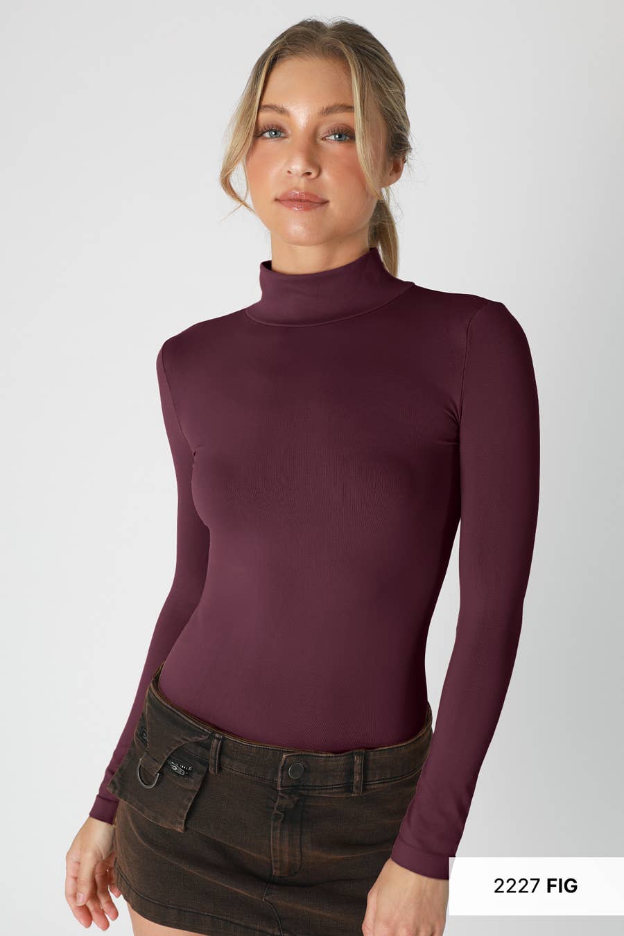 Nikibiki - Long Sleeve Mock Neck Top