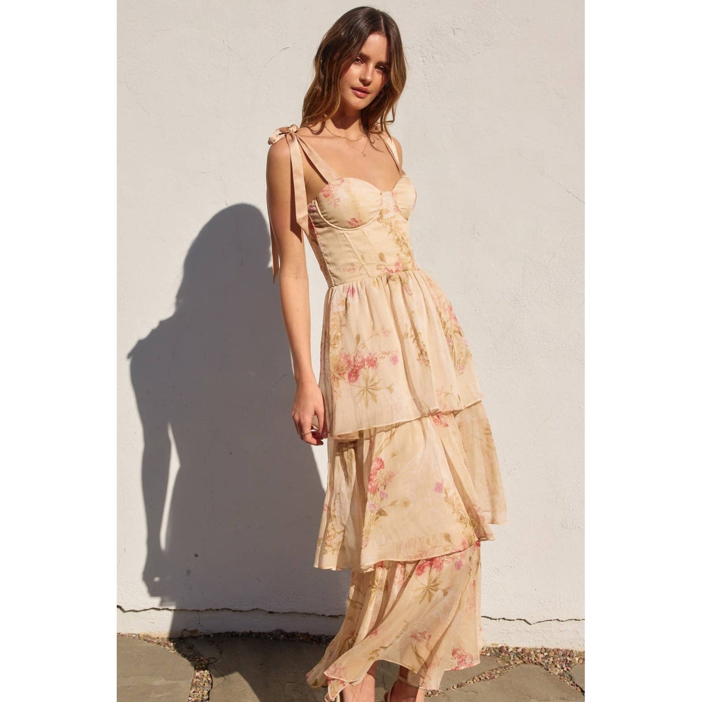 Kristi - Have My Heart Corset Layered Maxi Dress