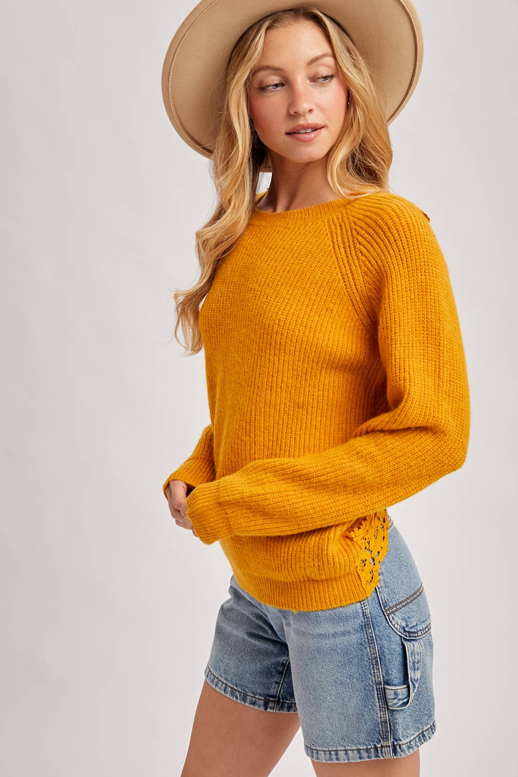 Gabby Crochet Lace Cross Back Pullover