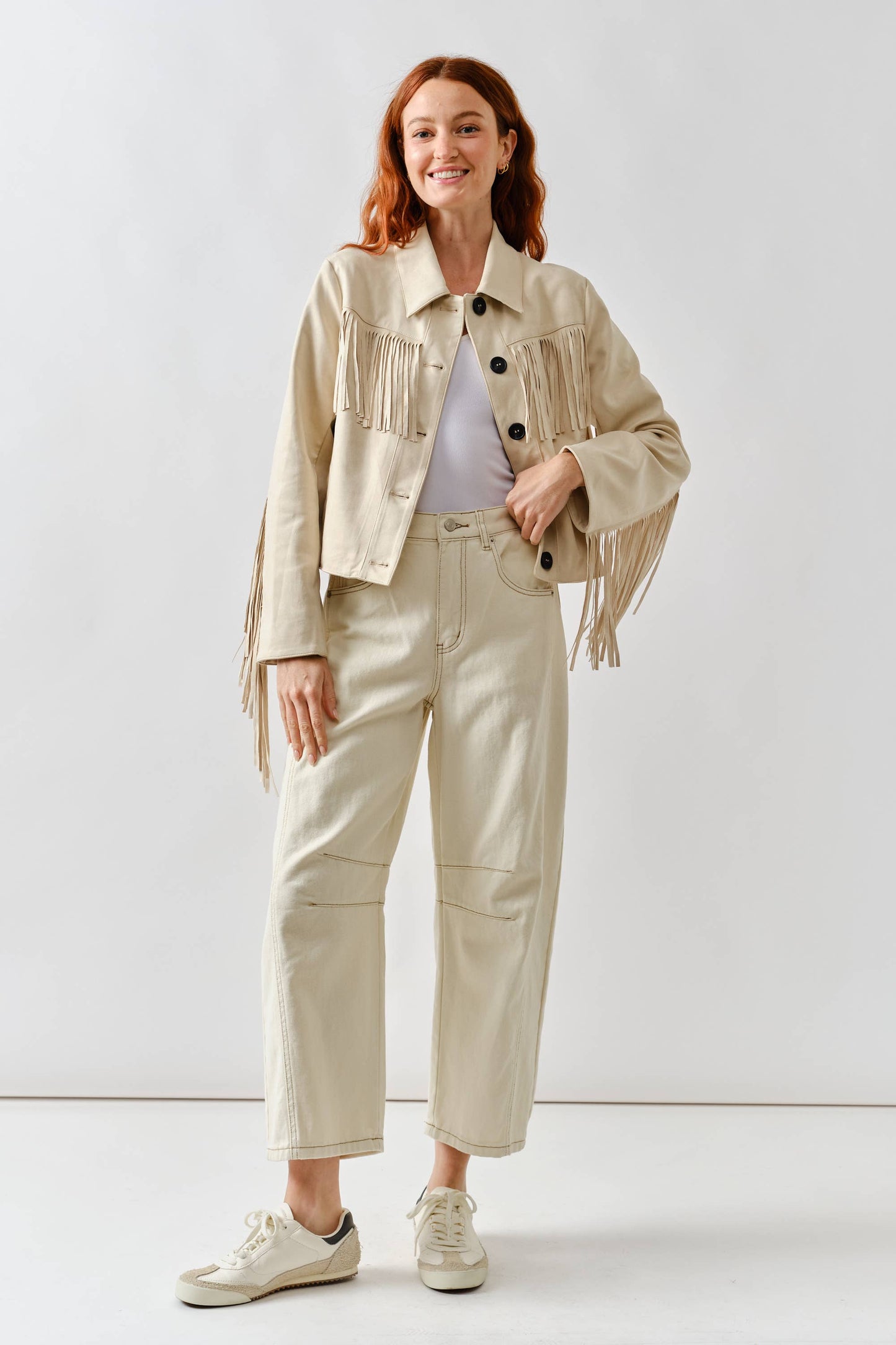 Dolly Faux Suede Fringe Jacket