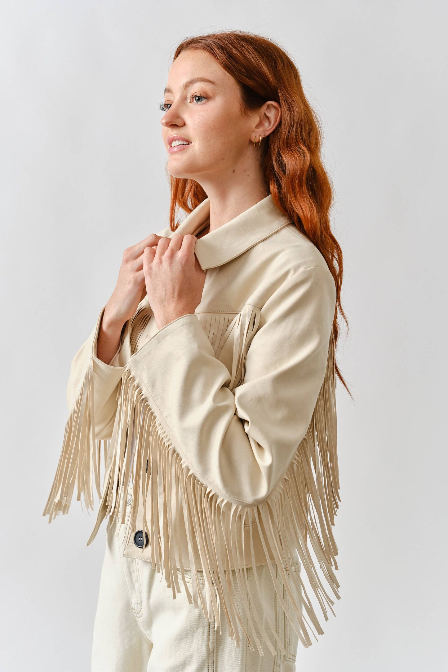 Dolly Faux Suede Fringe Jacket