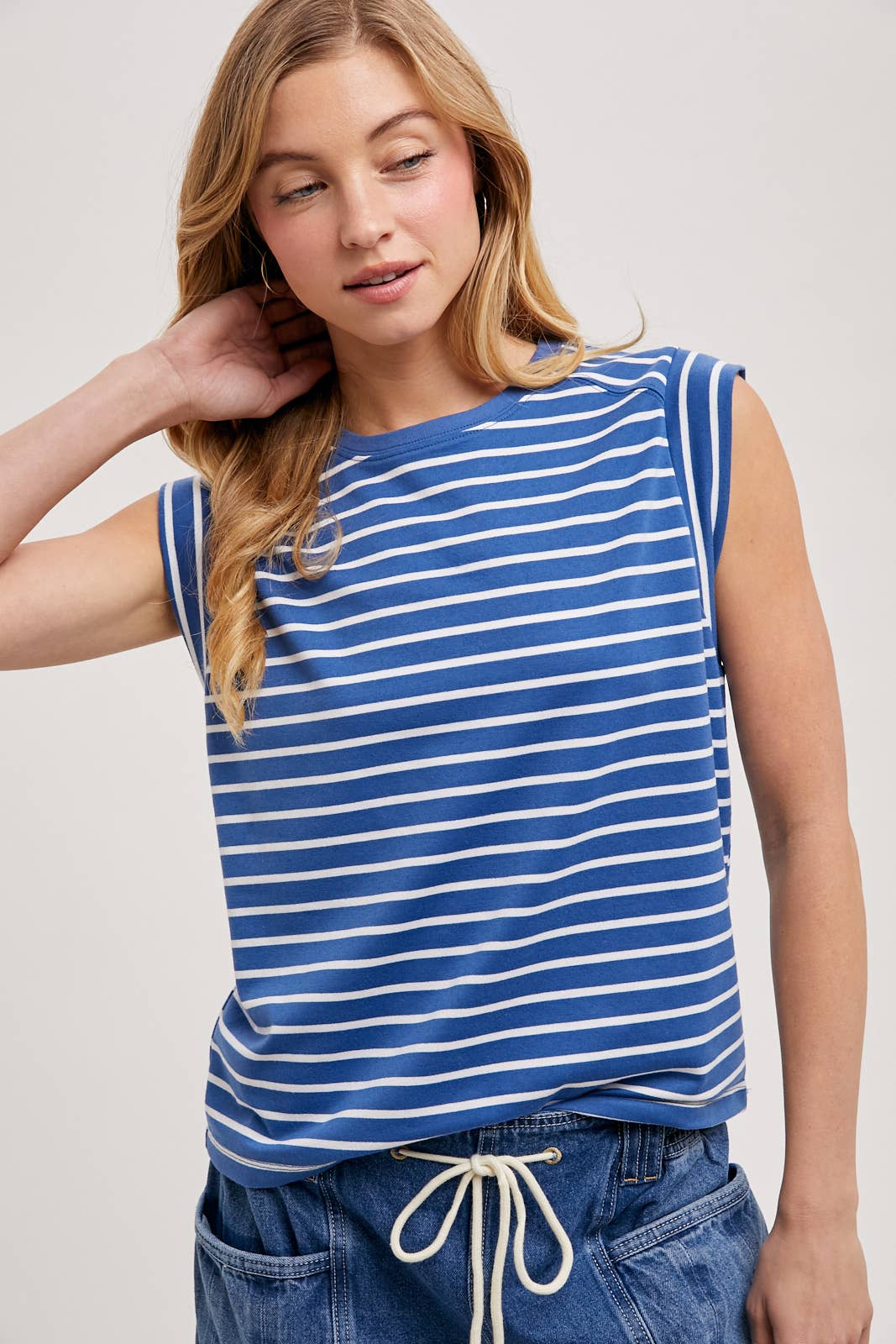 Lisa- Striped Muscle Tee