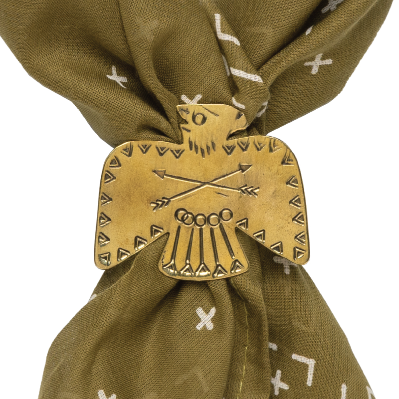 Large Brass Thunderbird Bandana Slide