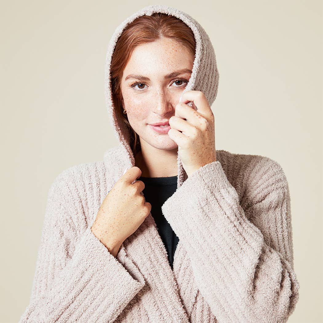 Softies - Solid Rib Marshmallow Unisex Hooded Robe