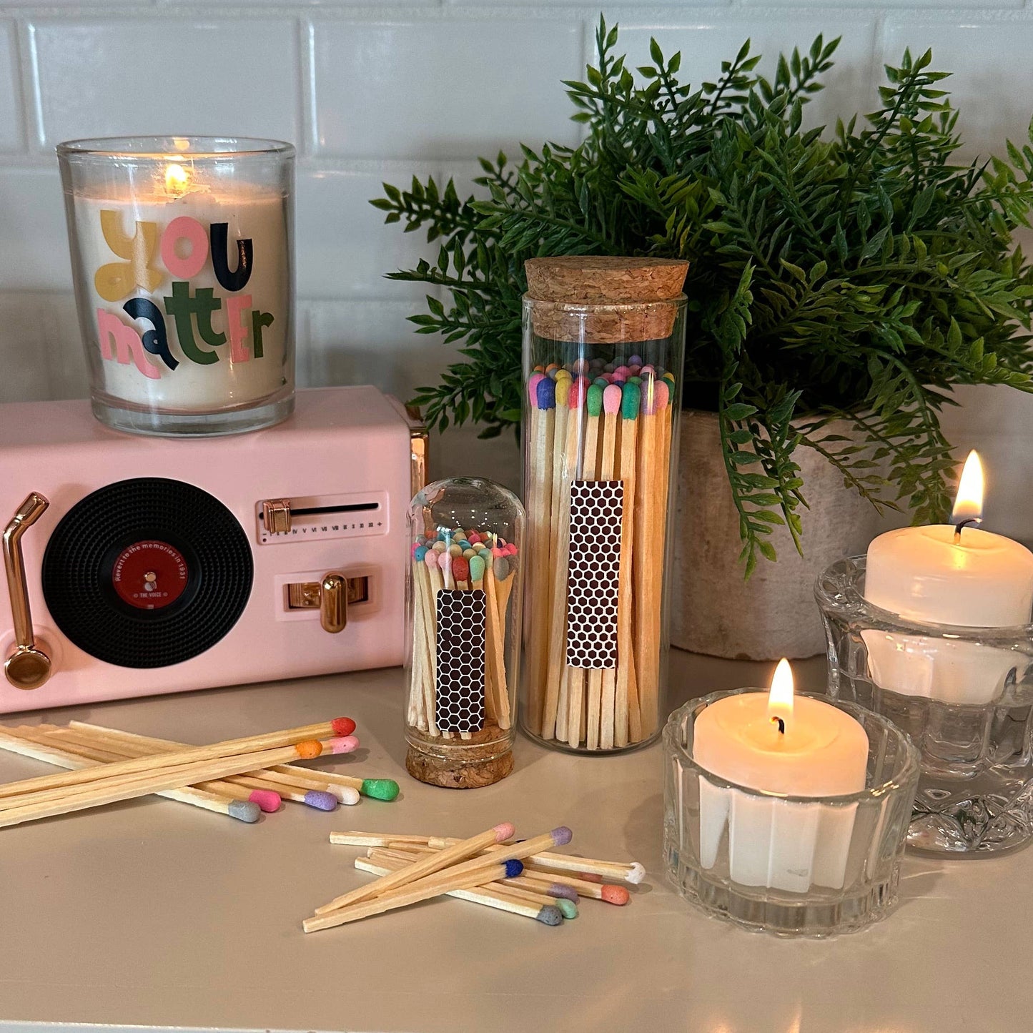 Matches in Chic Cork Top Jar