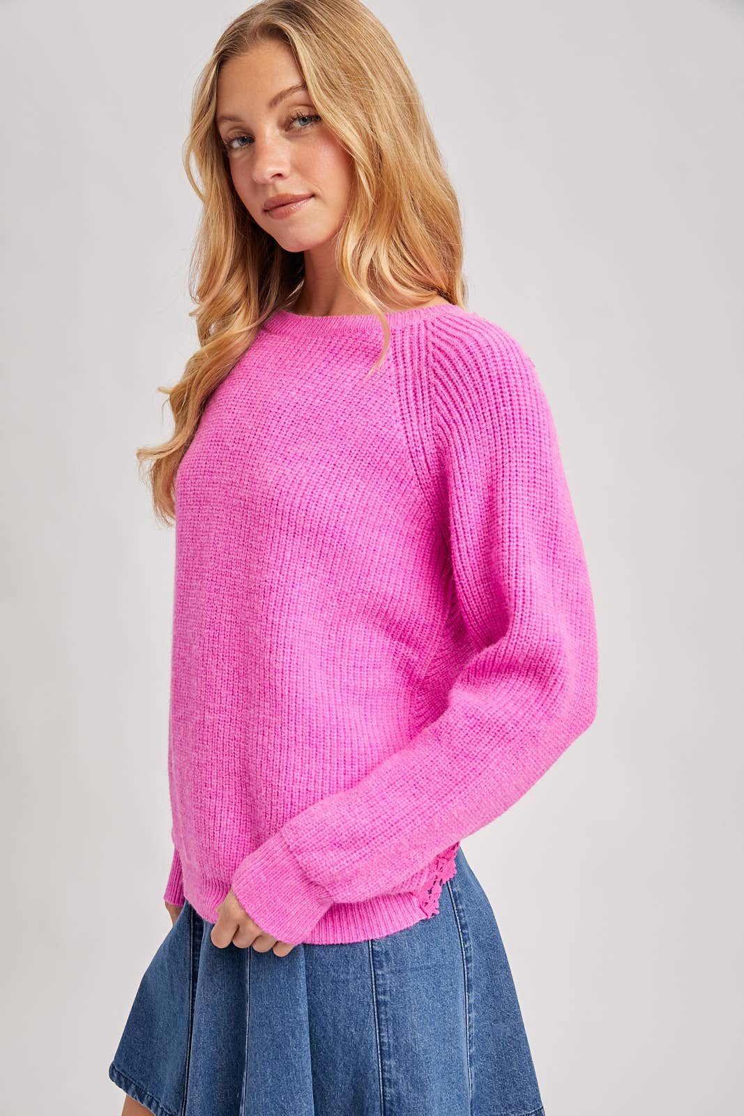 Gabby Crochet Lace Cross Back Pullover