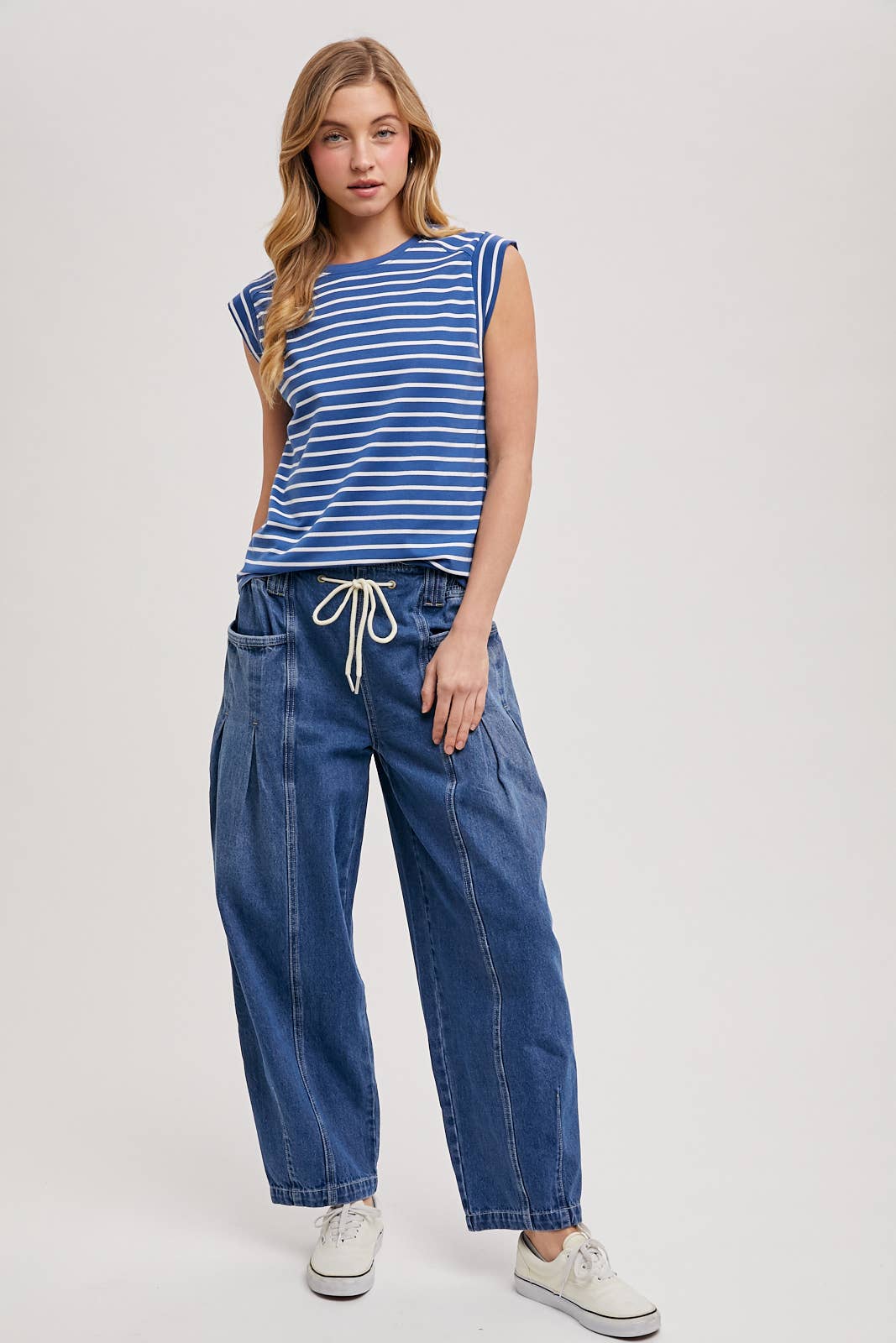 Lisa- Striped Muscle Tee