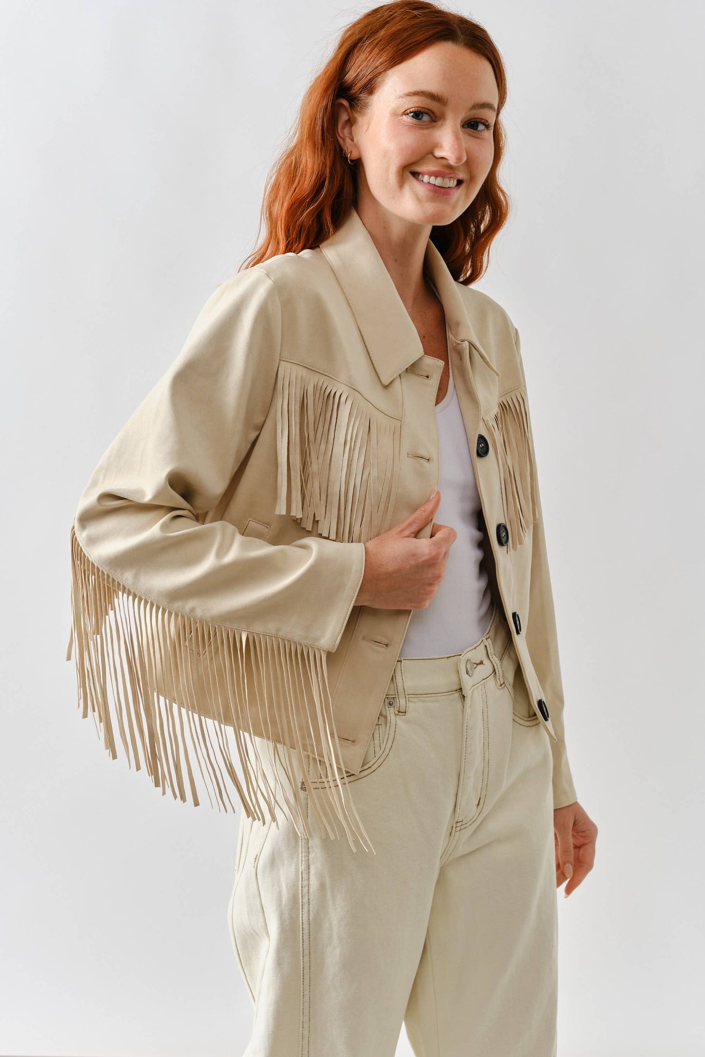 Dolly Faux Suede Fringe Jacket