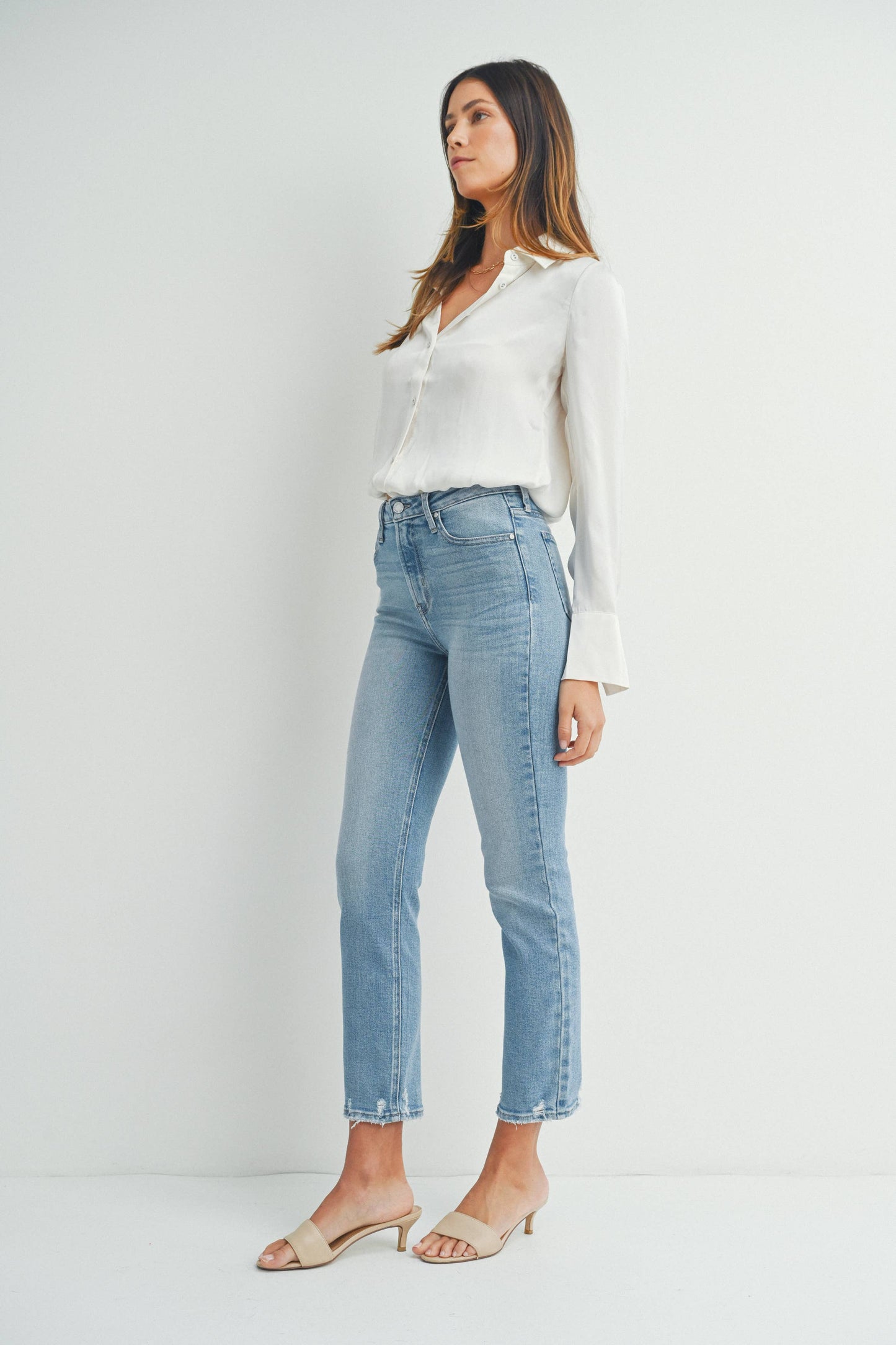 Just Black Denim - Hem Detail Comfort Straight BP455J