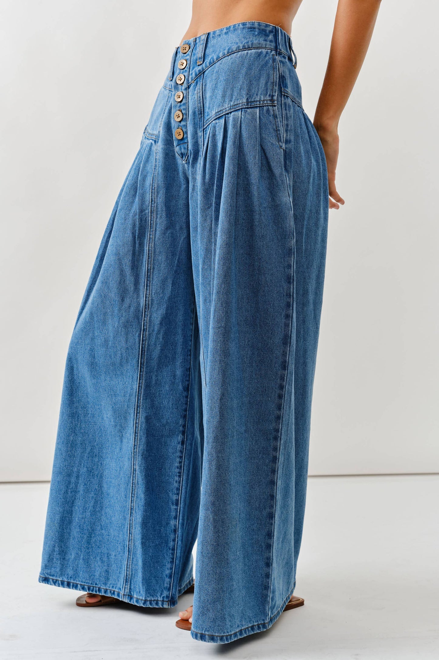 Anna Button Down Flare Jeans