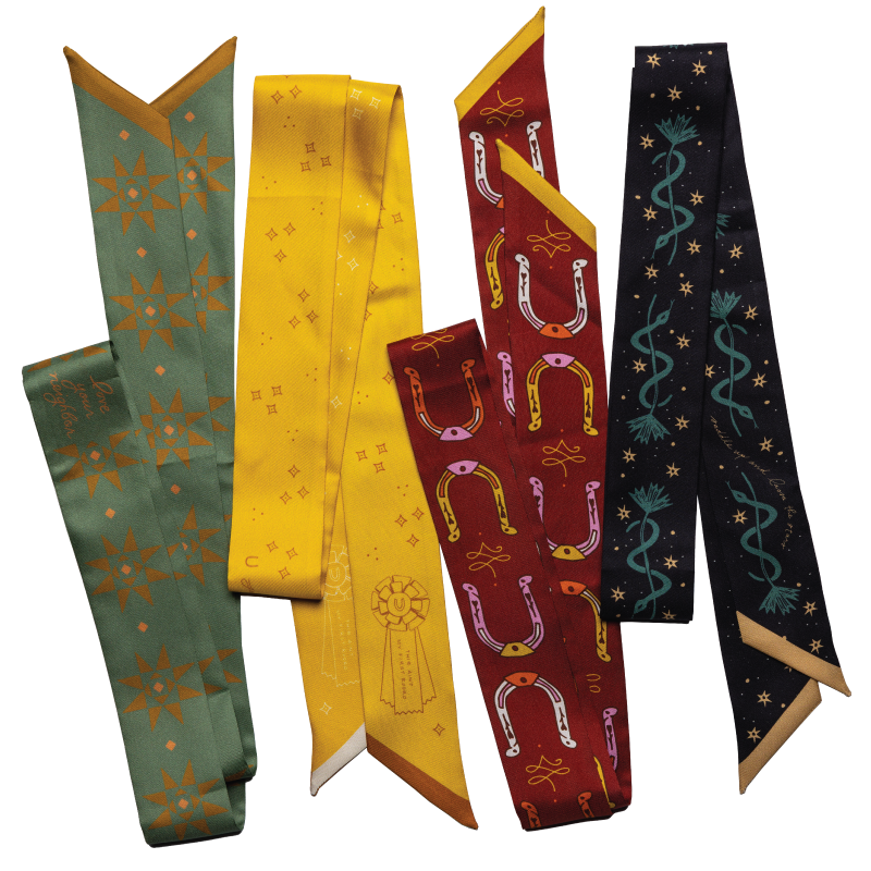 Hand Drawn Silk Twill Scarf