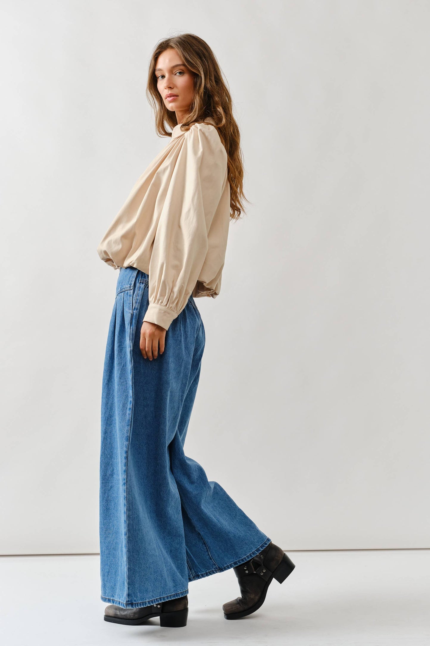 Anna Button Down Flare Jeans