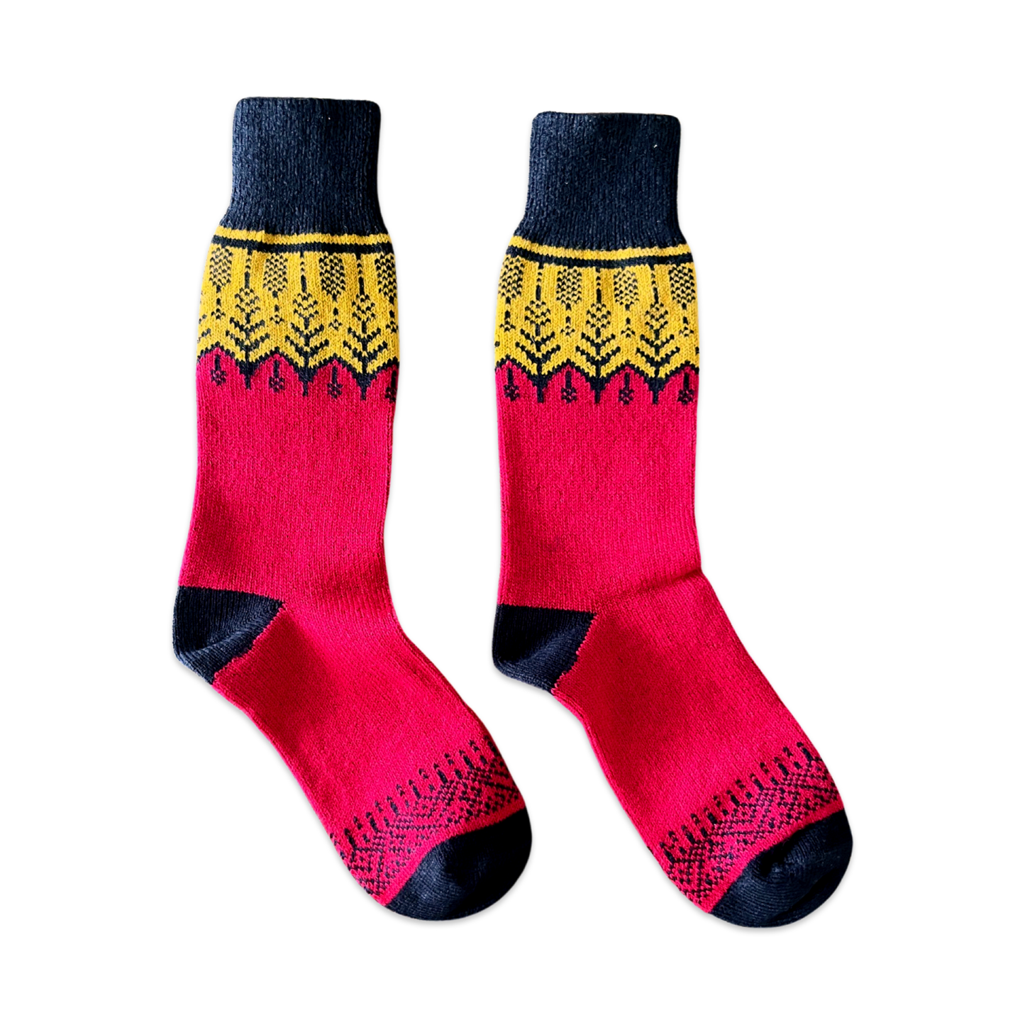 Cozy Merino Wool Socks - Spring Red