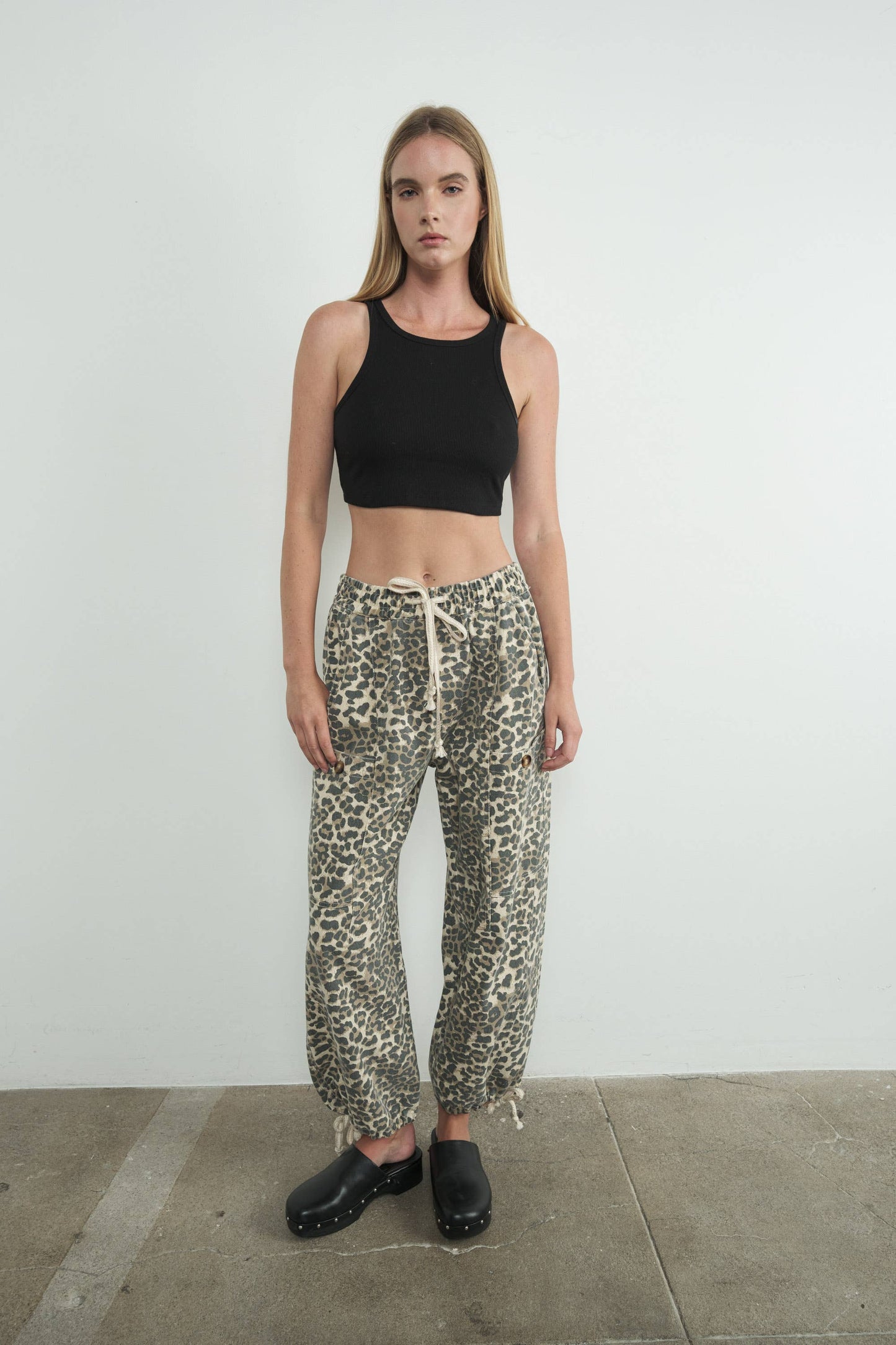 Leo - LEOPARD PRINT RELAXED FIT PULL-ON PANTS