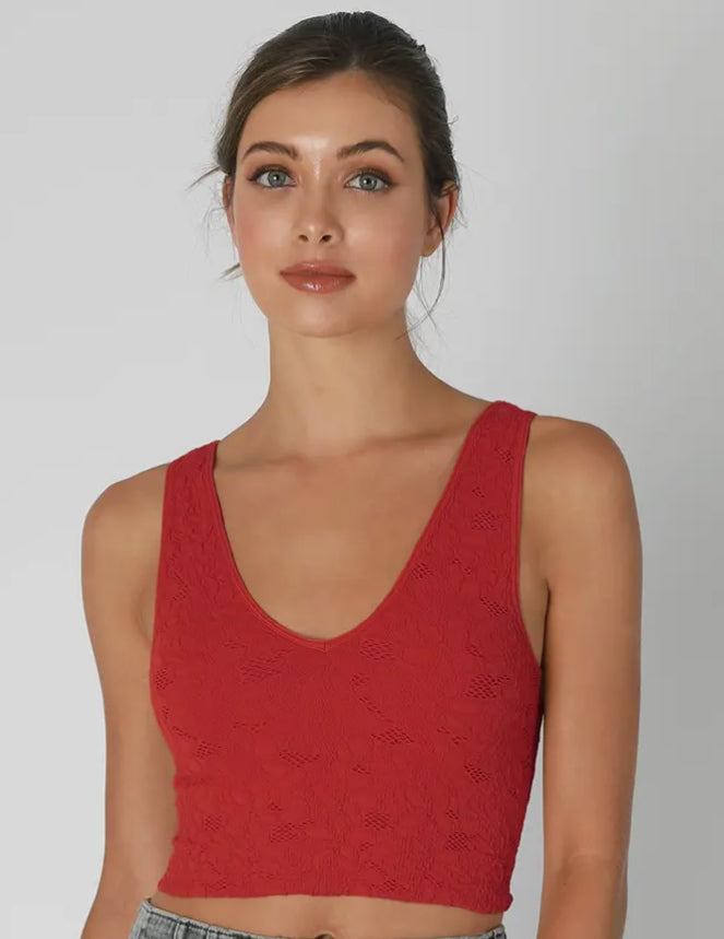 Nikibiki - Lace V Neck Tank Top