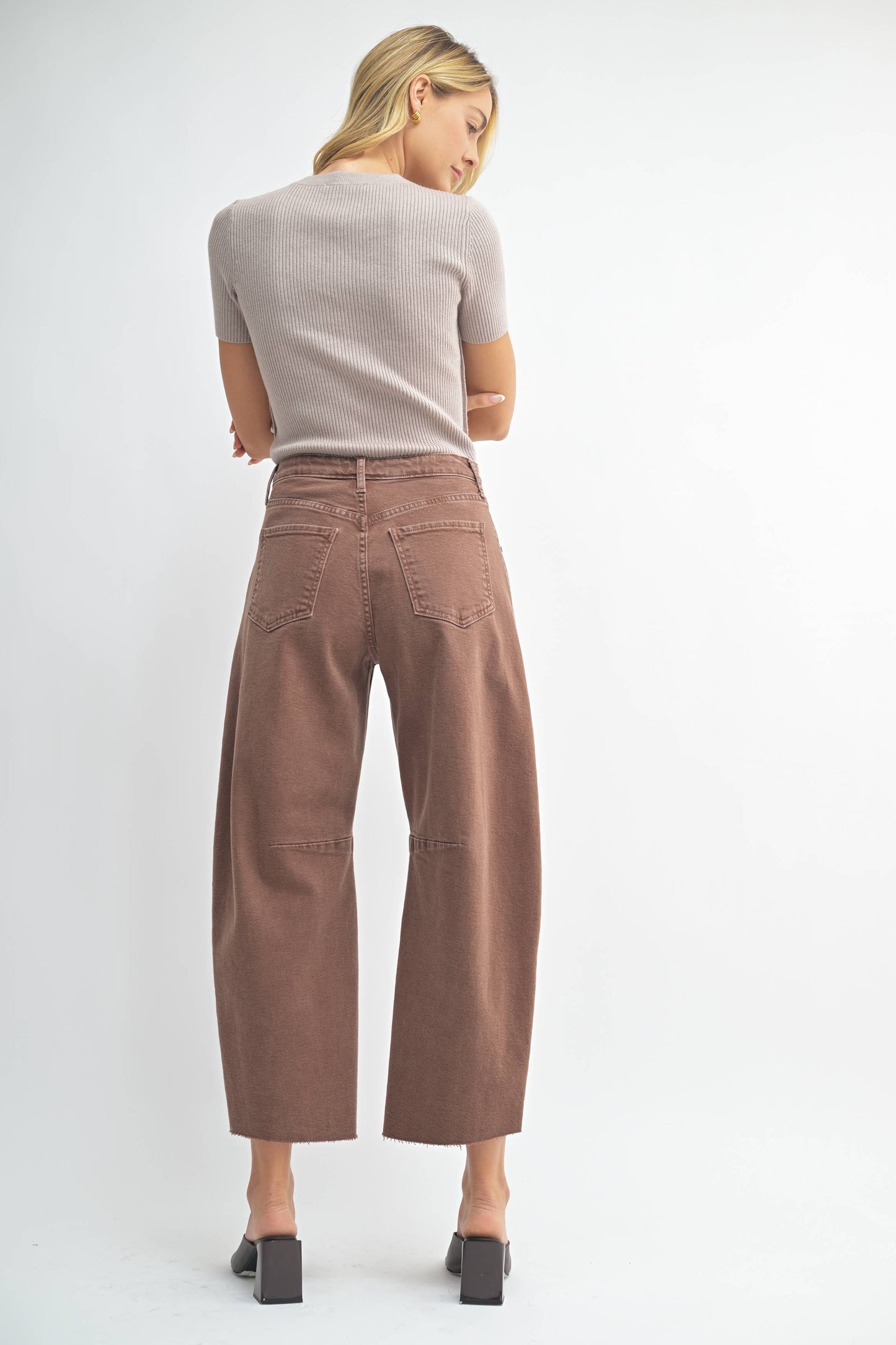 Barrel Jean with Seams - Espresso