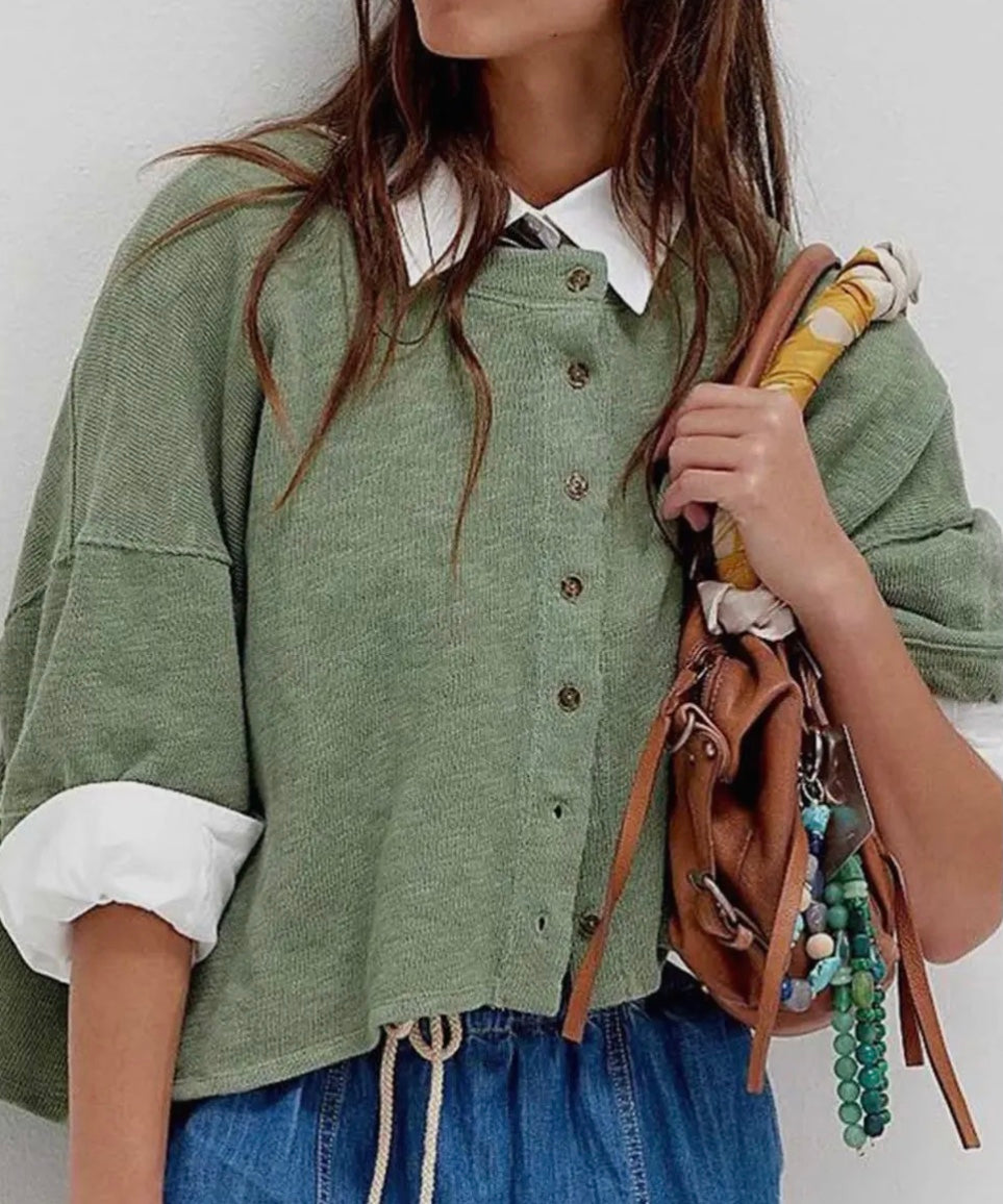 Lana Midi Sleeve Knitted Cardigan