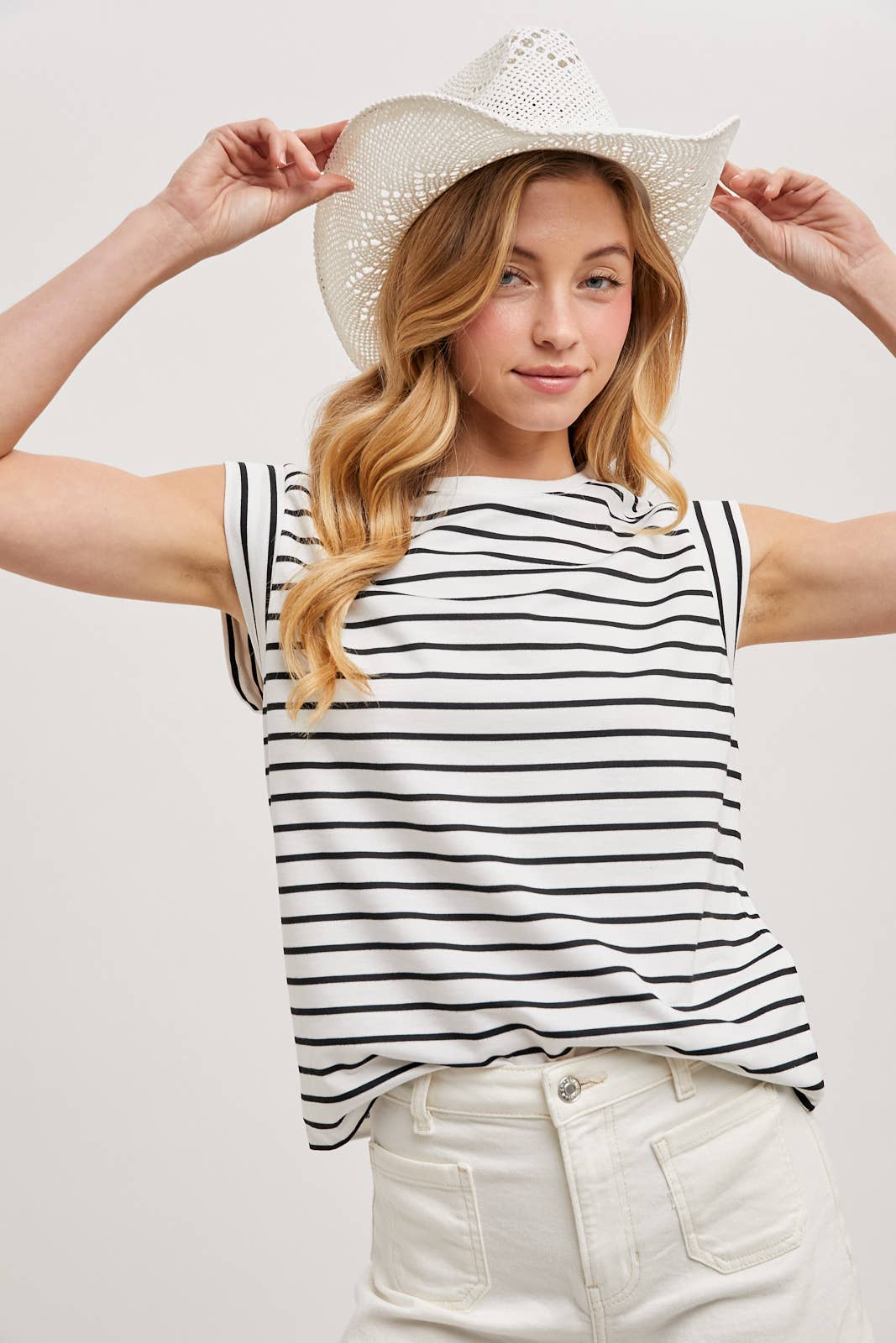 Lisa- Striped Muscle Tee