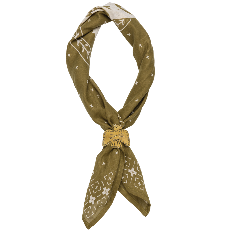 Large Brass Thunderbird Bandana Slide