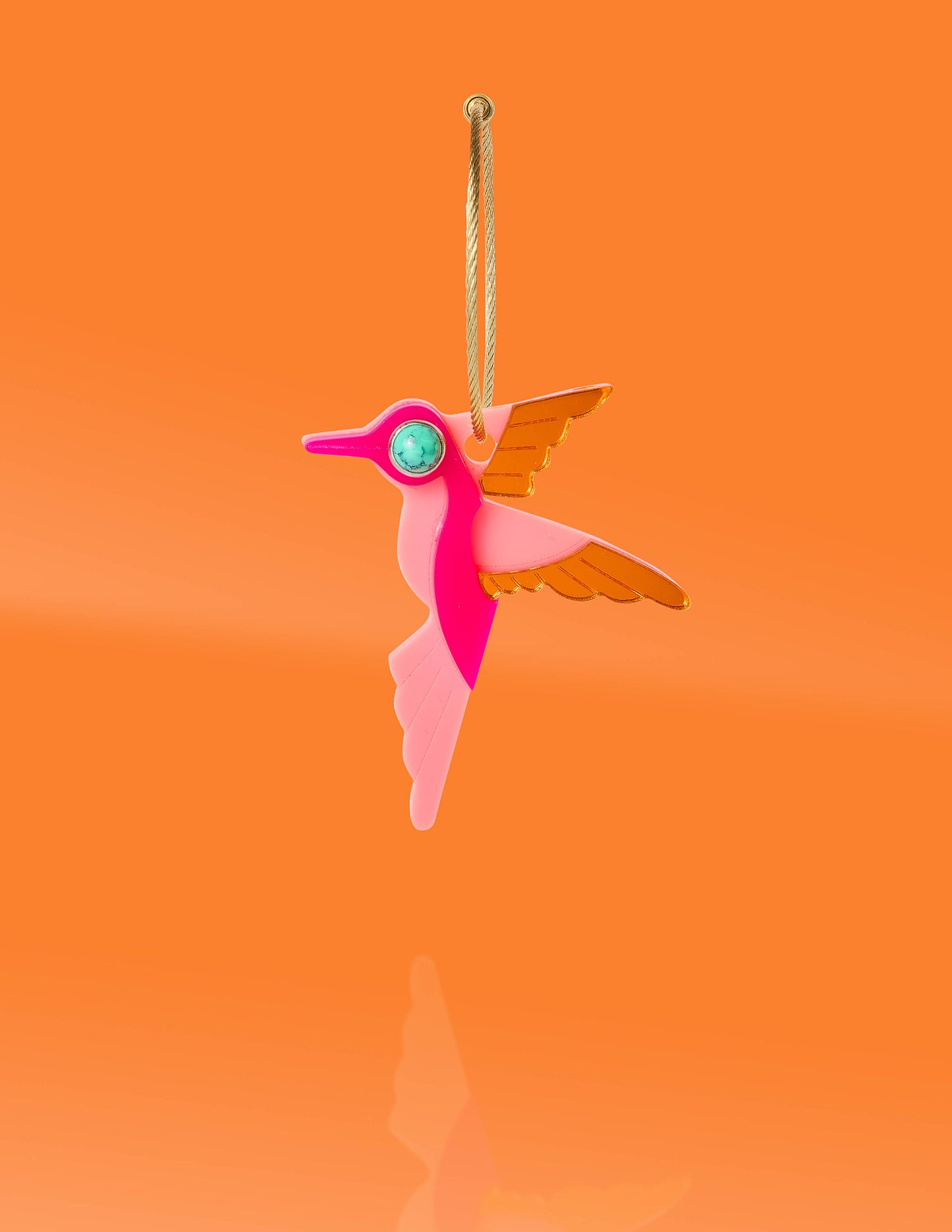 Hummingbird Keychain + Purse Charm Pink Multi