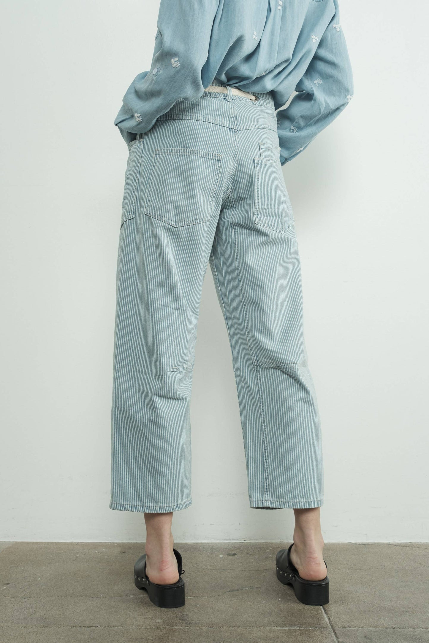 Bailey - Barrel Denim Pants With Eyelet Waist