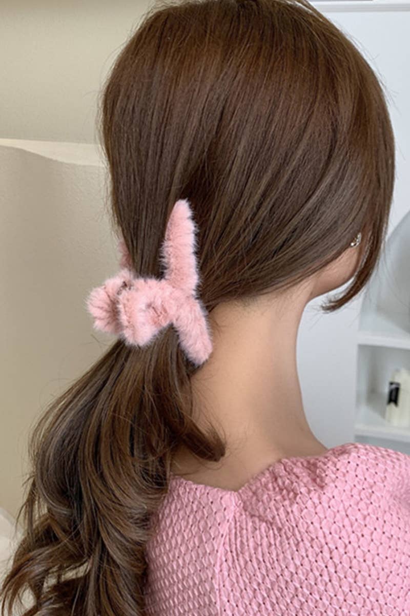 Multicolor Faux Fur Twist Claw Hair Clip