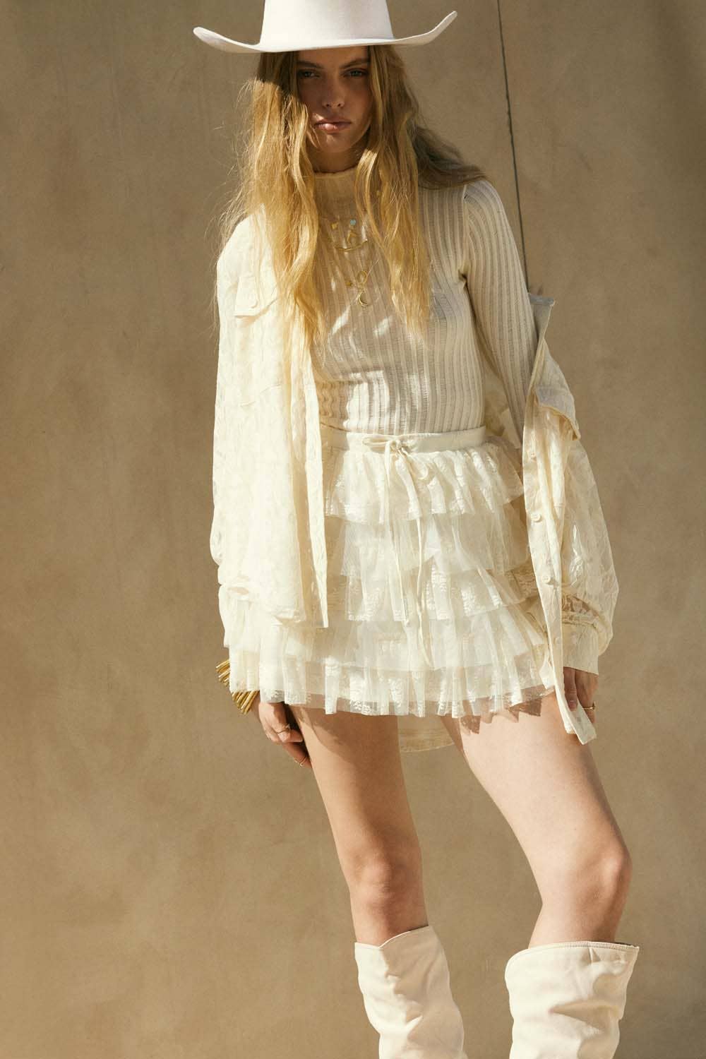 Francine Floral Lace Button-Up Pocket Shirt
