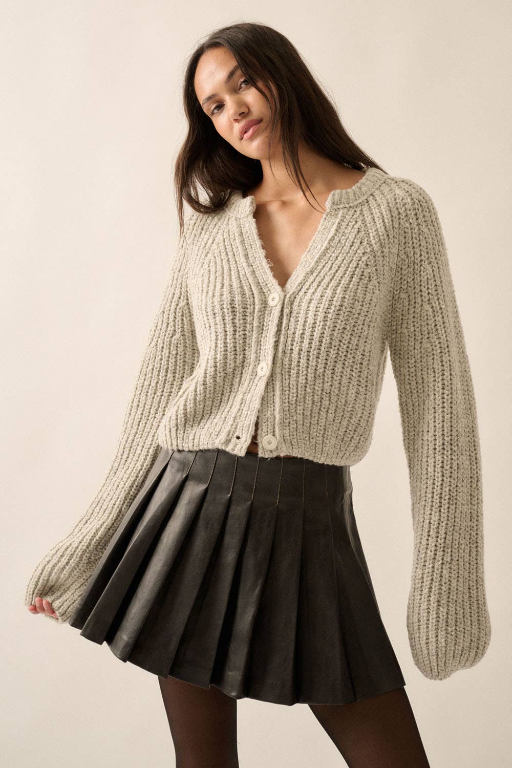 Frankie - Faux Leather Pleated Mini Skirt