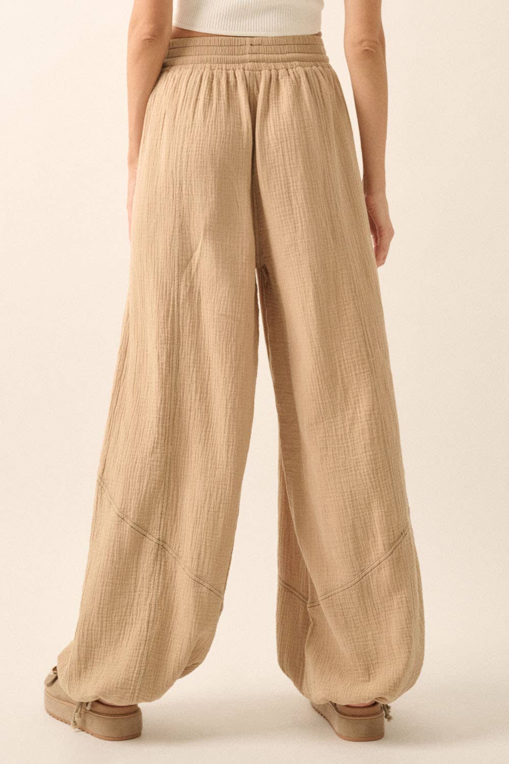 Mandi - Mineral Washed Crinkle Cotton Parachute Pants