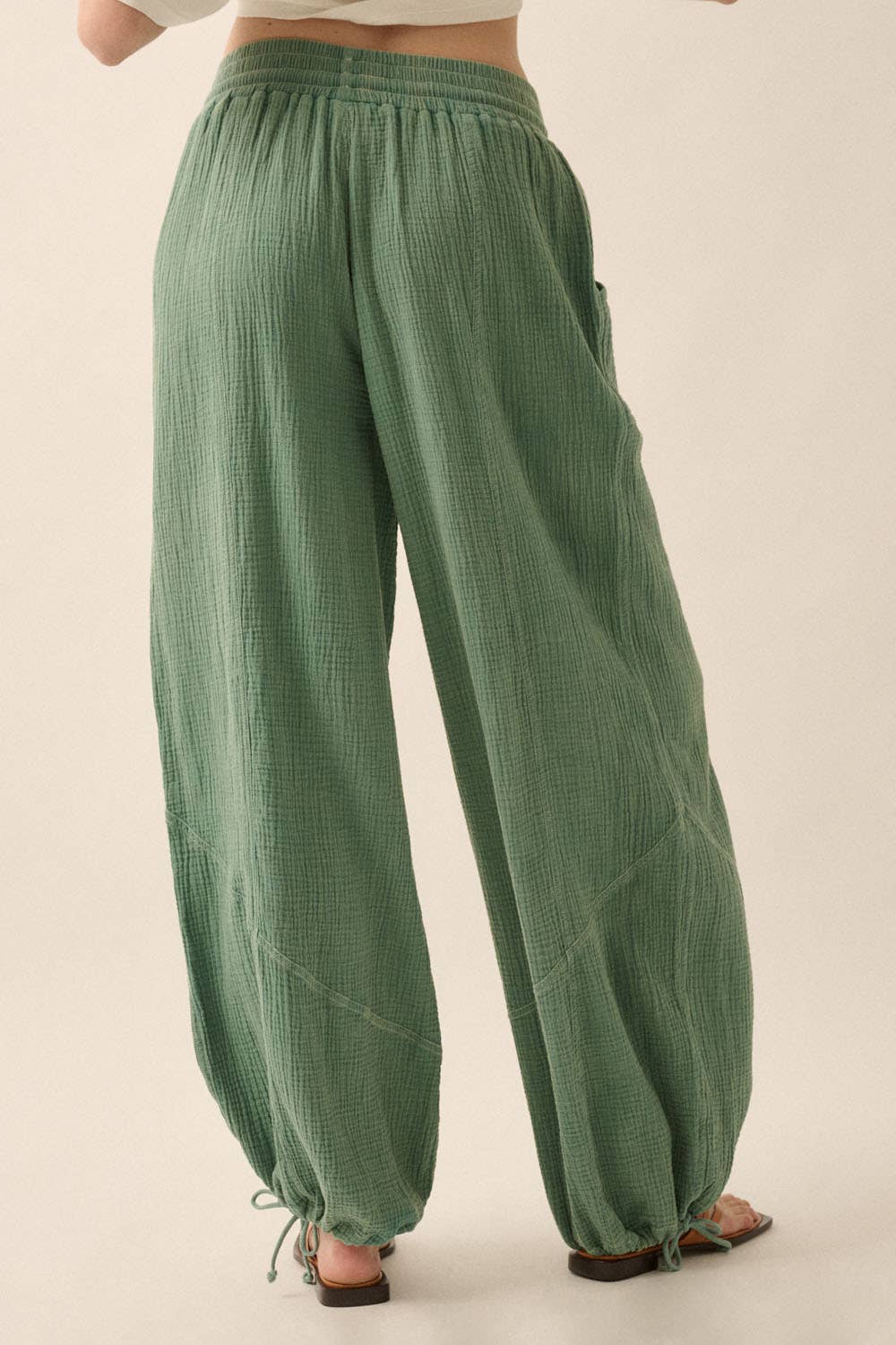 Mandi - Mineral Washed Crinkle Cotton Parachute Pants