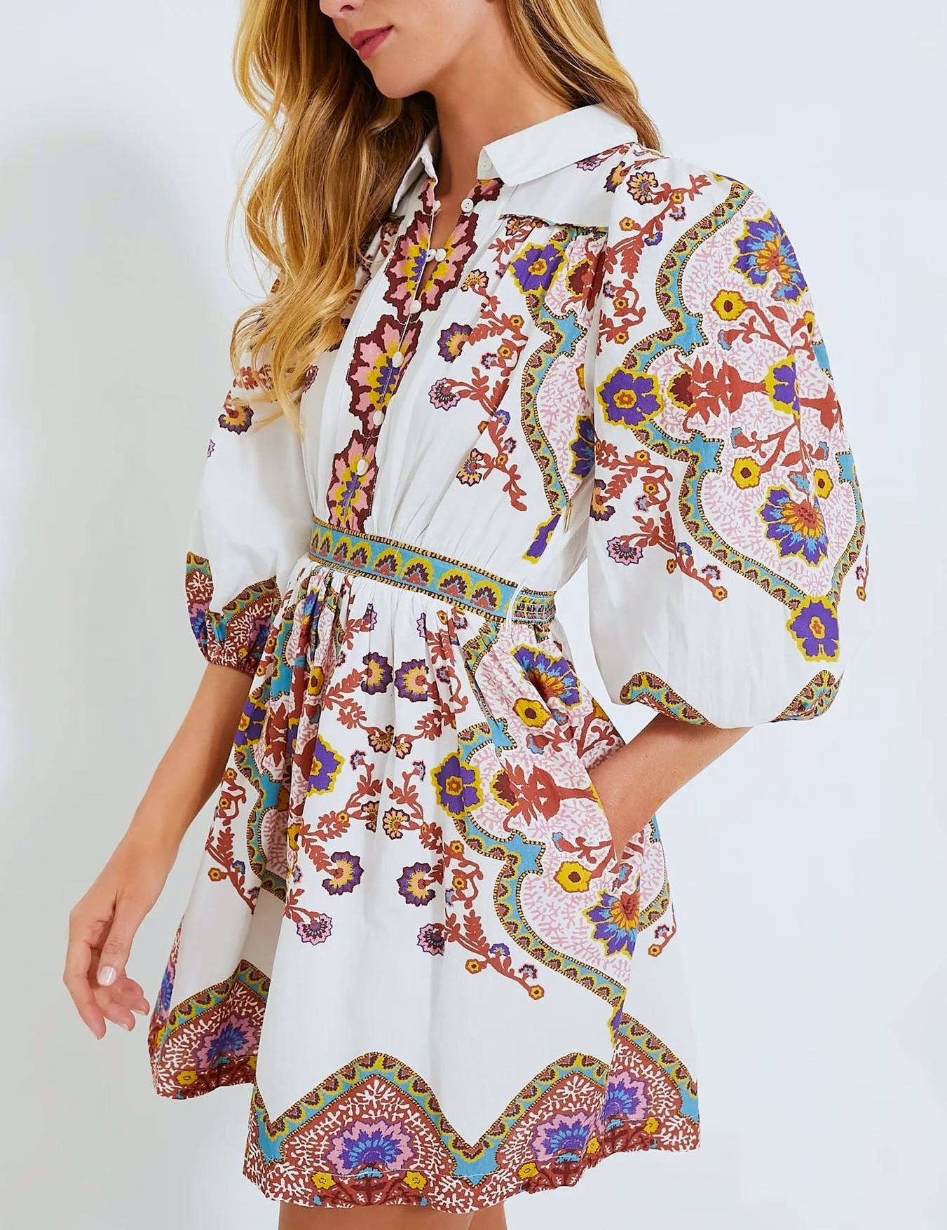 Penelope Print Pocket Dress Rosa