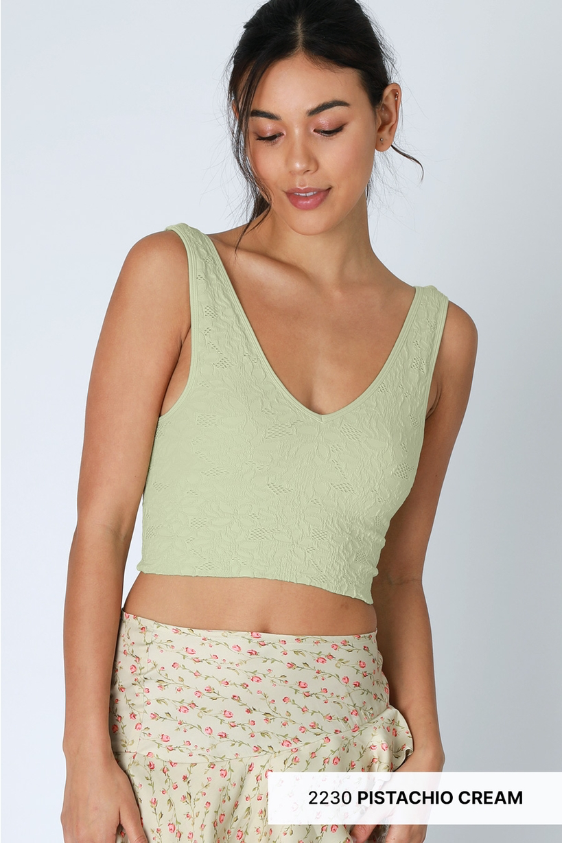 NIKIBIKI Lace V Neck Tank Top