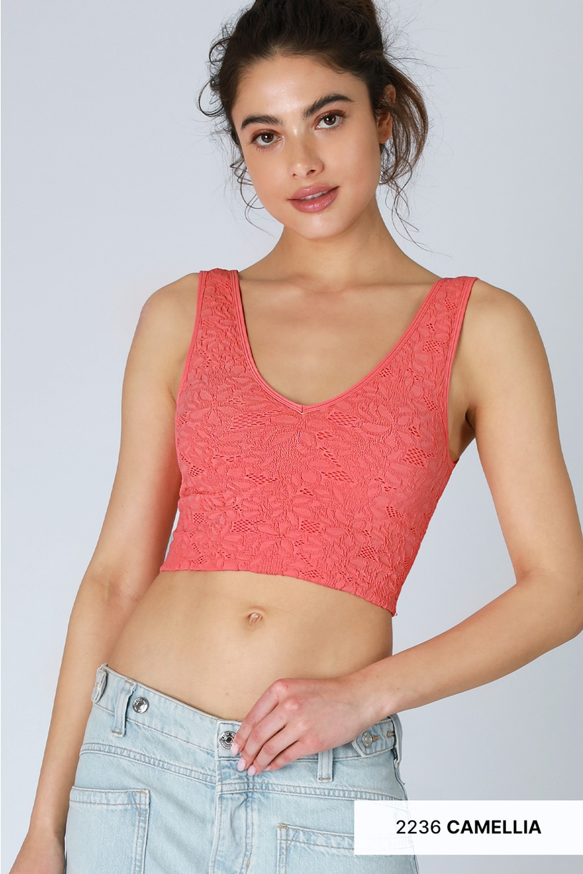 NIKIBIKI Lace V Neck Tank Top