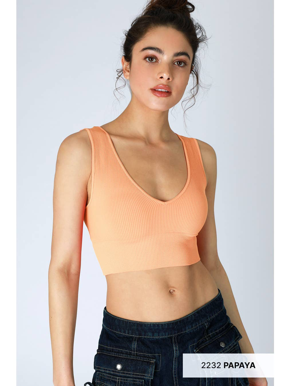 NIKIBIKI Plunge V-neck Ribbed Crop Top