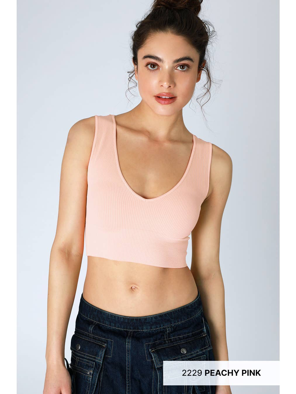NIKIBIKI Plunge V-neck Ribbed Crop Top