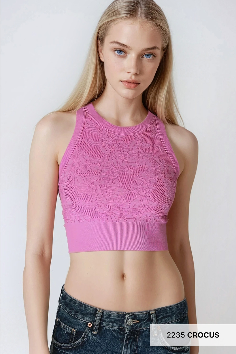NIKIBIKI Lace High Neck Crop