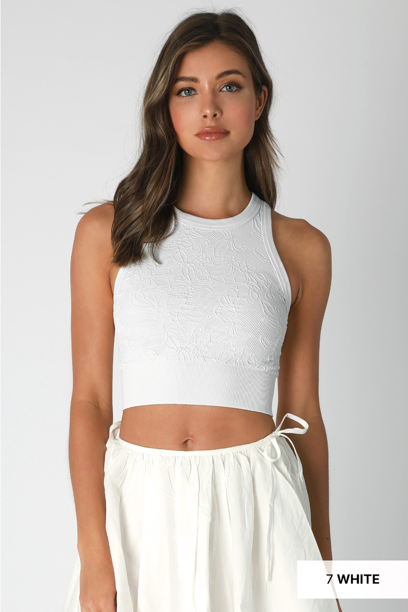 NIKIBIKI Lace High Neck Crop