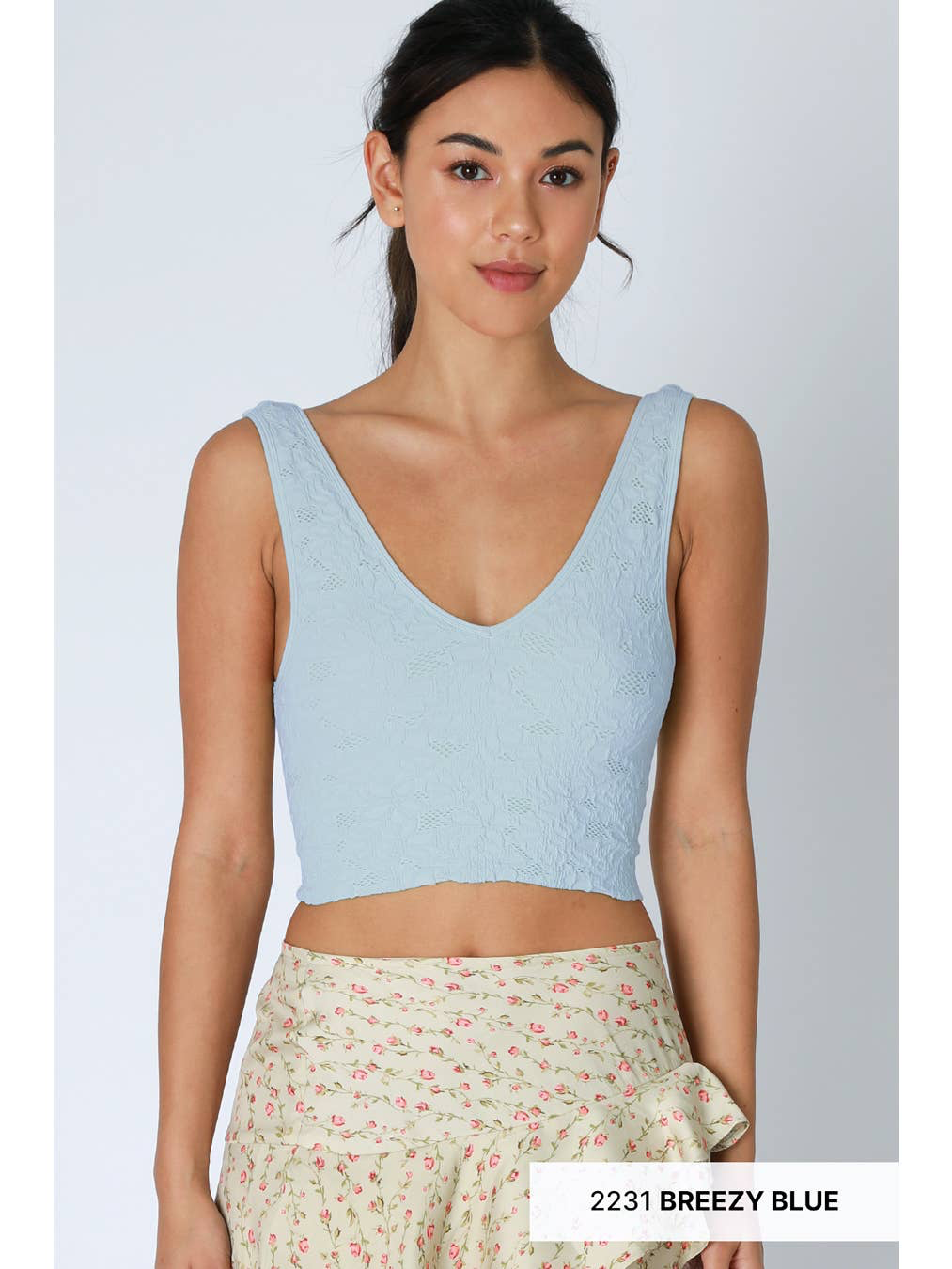 NIKIBIKI Lace V Neck Tank Top