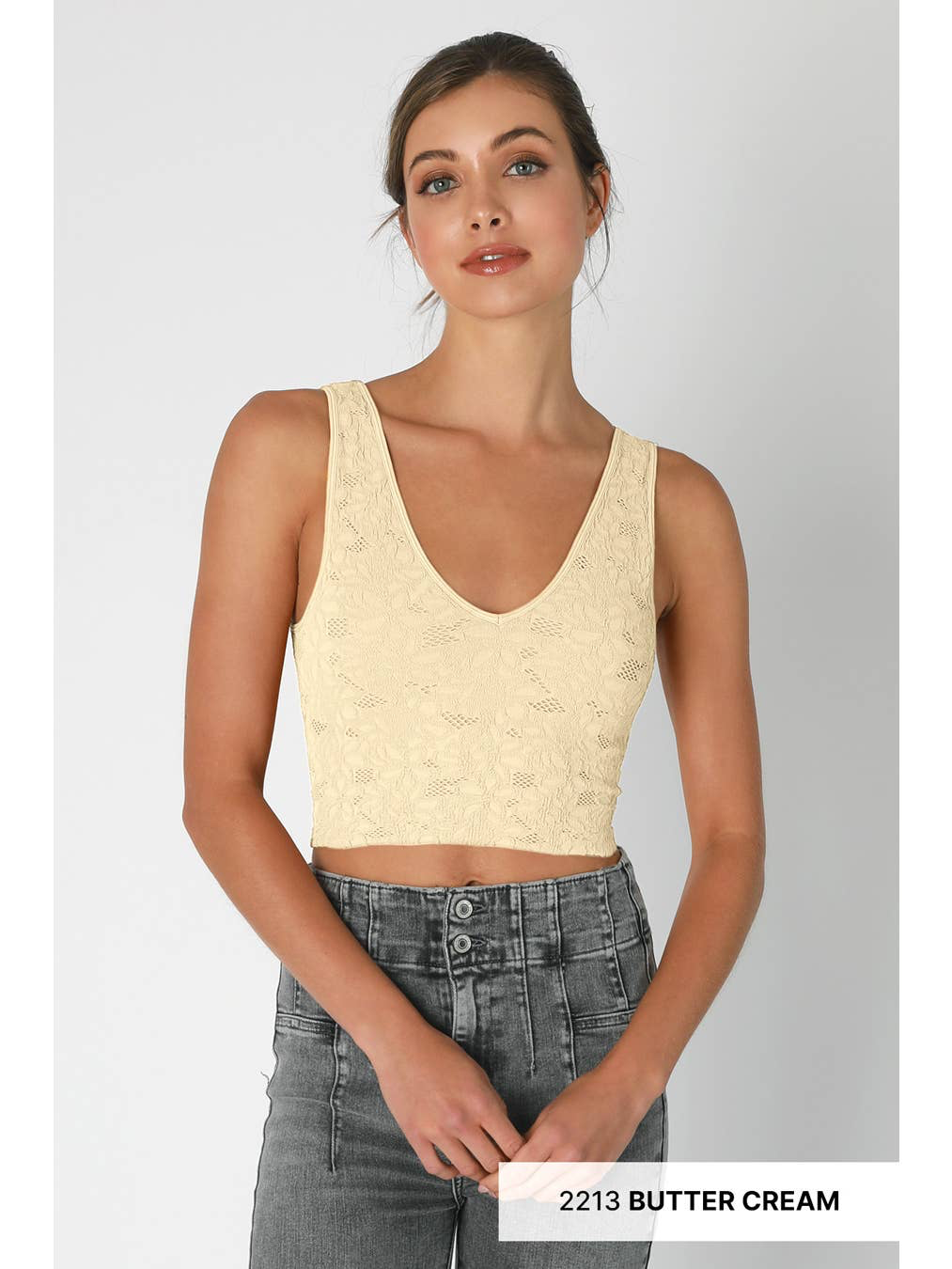 NIKIBIKI Lace V Neck Tank Top