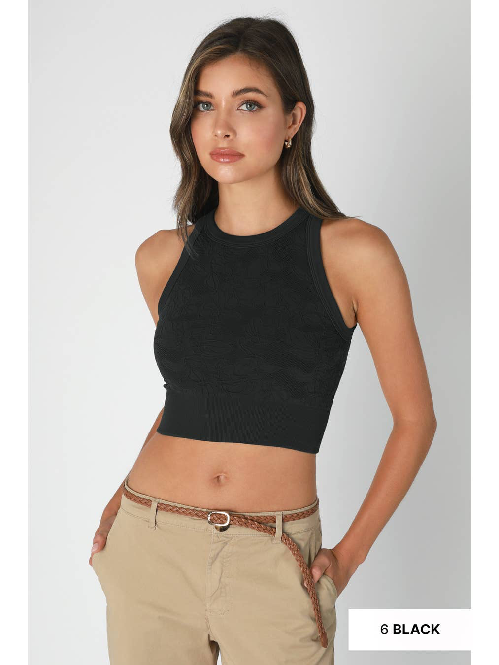 NIKIBIKI Lace High Neck Crop