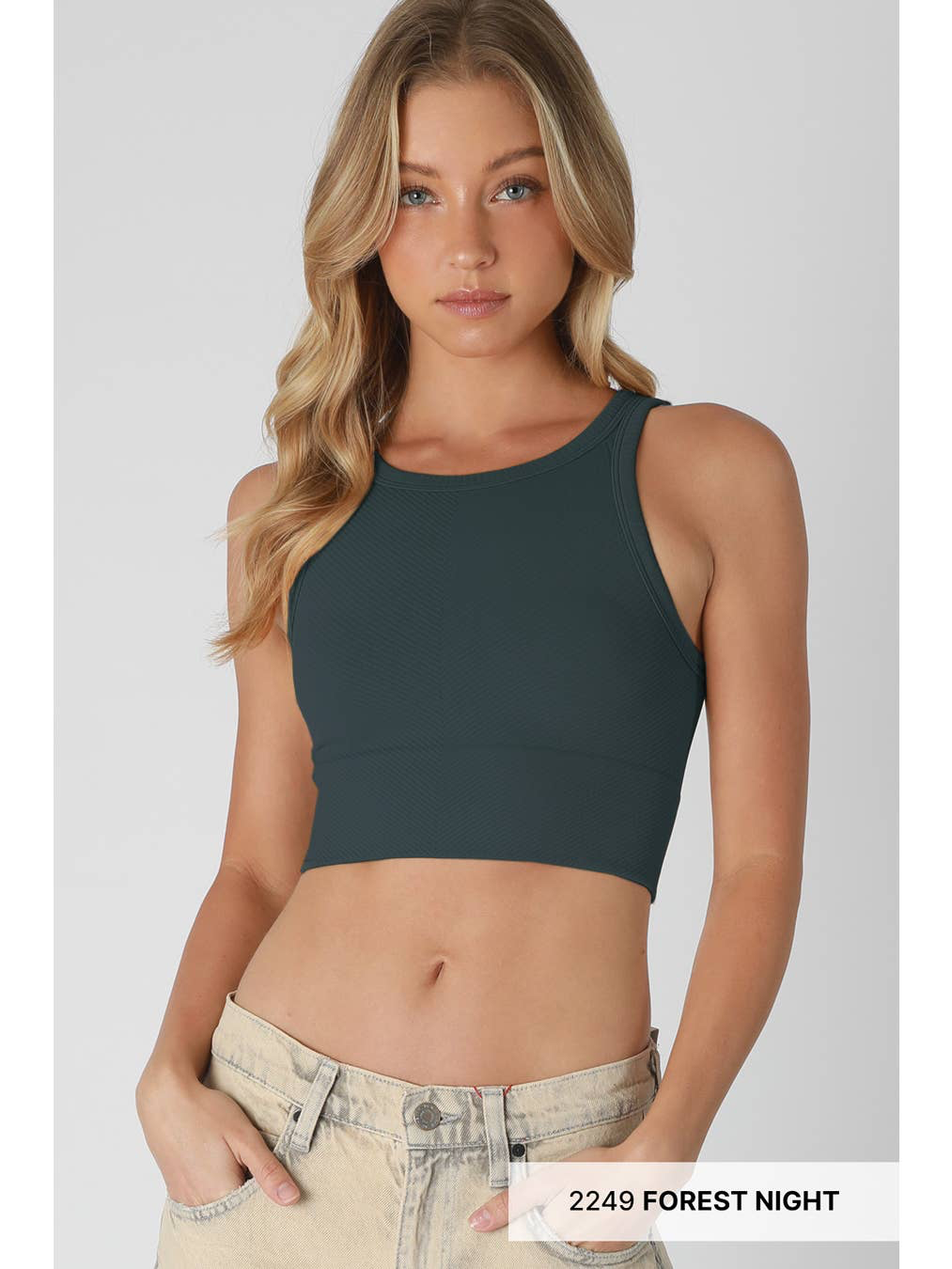 NIKIBIKI Chevron Highneck Crop Top
