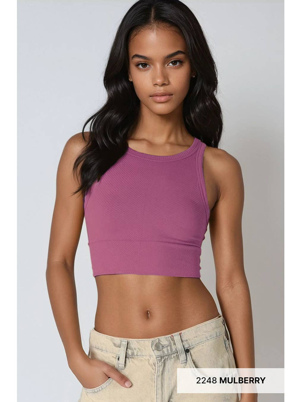NIKIBIKI Chevron Highneck Crop Top